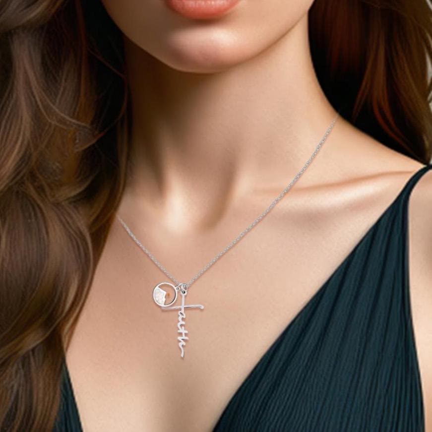Christianartworkshop Faith Script Cross Mustard Seed Necklace: A Symbol of Mountain-Moving Belief - image 7