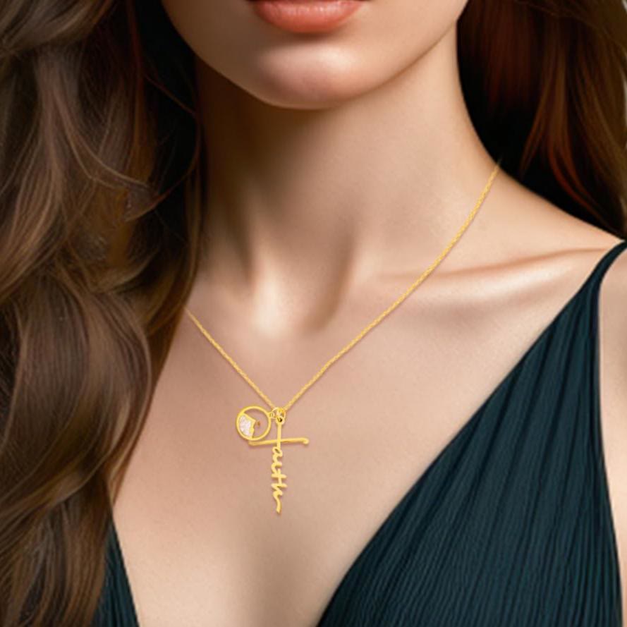 Christianartworkshop Faith Script Cross Mustard Seed Necklace: A Symbol of Mountain-Moving Belief - image 18