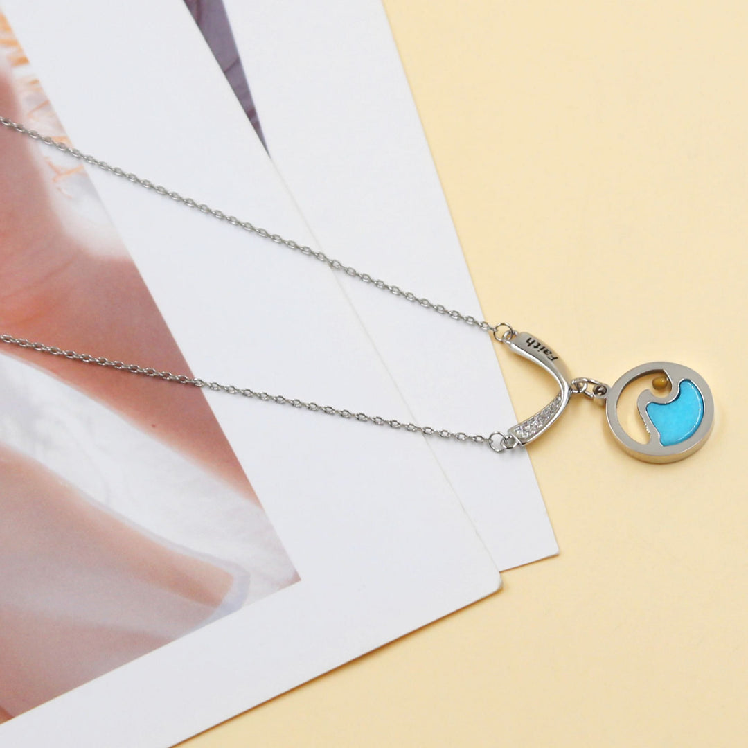 Christianartworkshop Faith Engraved Wave Mustard Seed Necklace: A Symbol of Calm Amid Life’s Storms - image 1