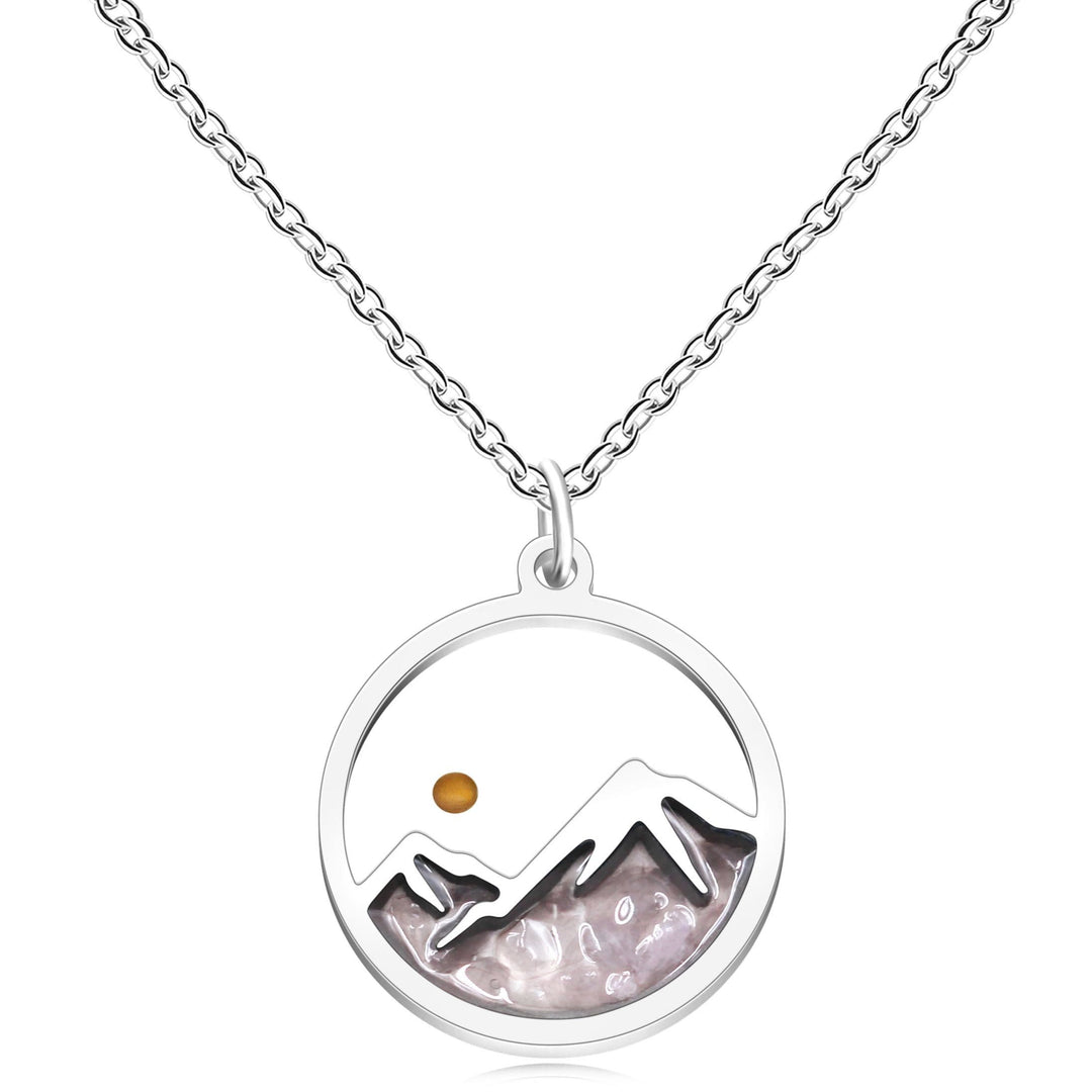 Christianartworkshop Multi-Gemstone Mustard Seed Mountain Necklace: A Symbol of Faith That Moves Mountains - Pink - image 3