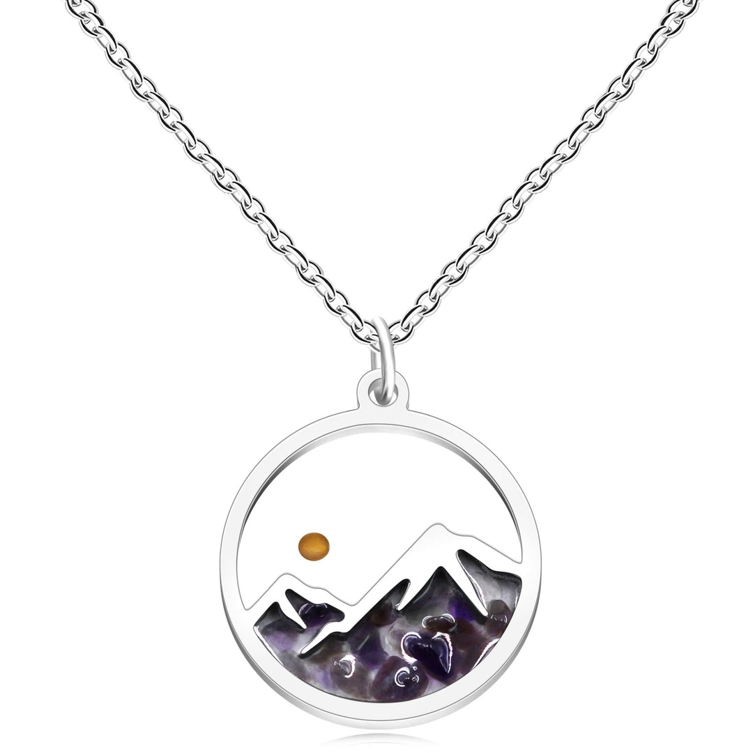 Christianartworkshop Multi-Gemstone Mustard Seed Mountain Necklace: A Symbol of Faith That Moves Mountains - Purple - image 10