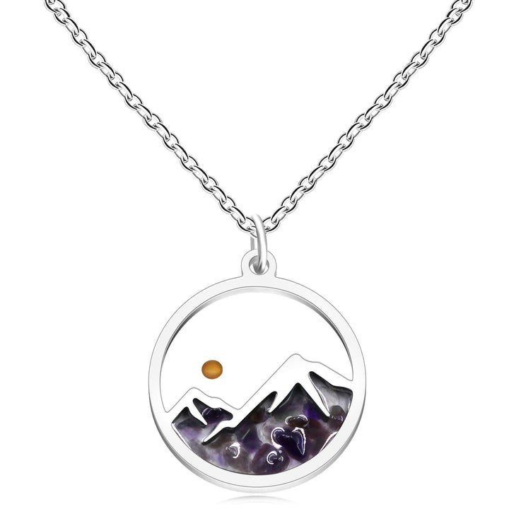 Christianartworkshop Multi-Gemstone Mustard Seed Mountain Necklace: A Symbol of Faith That Moves Mountains - Purple - image 10