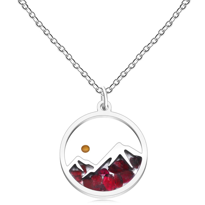 Christianartworkshop Multi-Gemstone Mustard Seed Mountain Necklace: A Symbol of Faith That Moves Mountains - Red - image 0