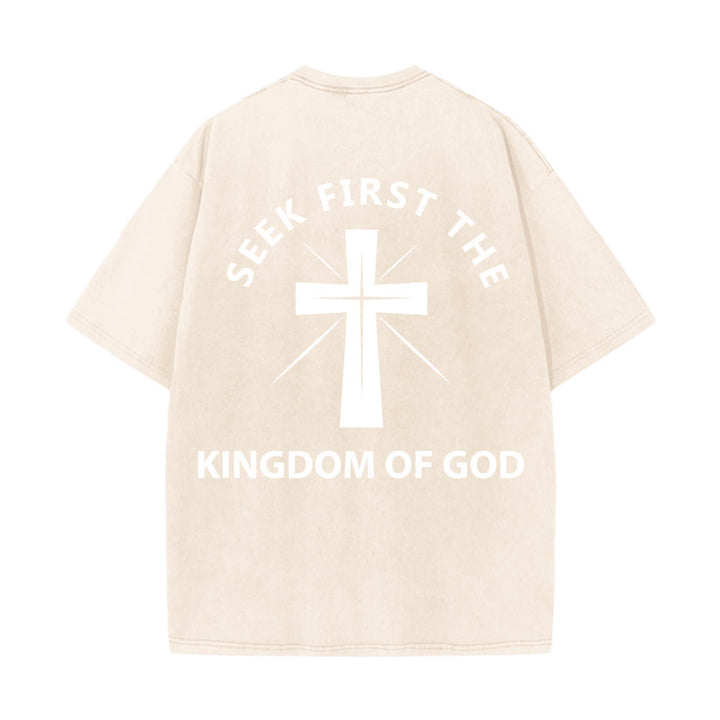 Christianartworkshop Seek First the Kingdom of God Unisex Washed T-Shirt - image 13
