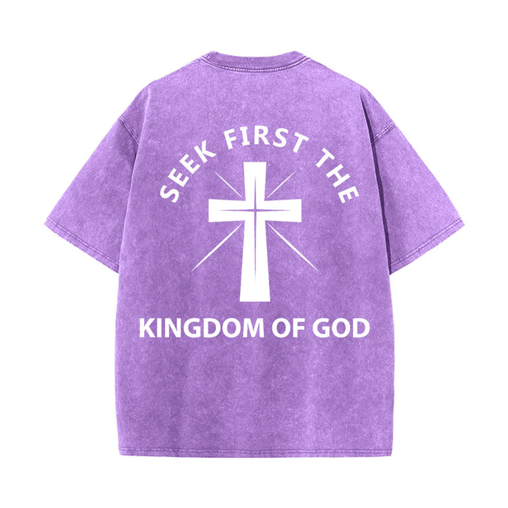 Christianartworkshop Seek First the Kingdom of God Unisex Washed T-Shirt - image 22