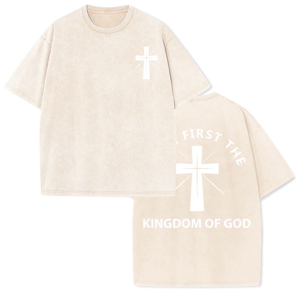 Christianartworkshop Seek First the Kingdom of God Unisex Washed T-Shirt - Apricot - 5XL - image 12