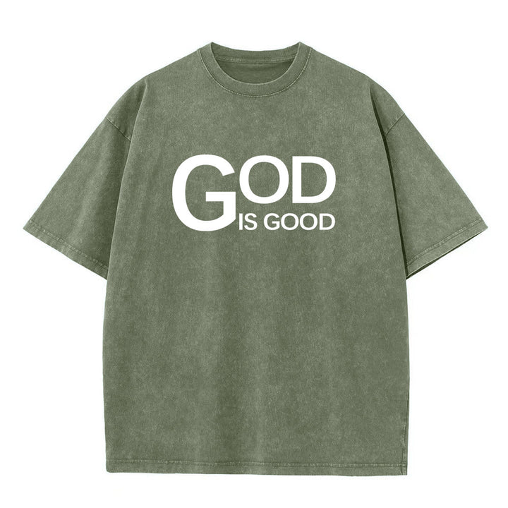 Christianartworkshop God Is Good Philippians 4:13 Cross Unisex Washed T-Shirt - image 11