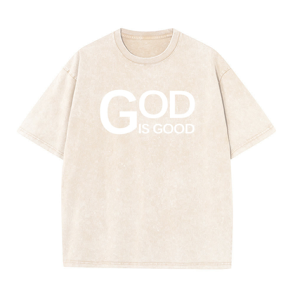 Christianartworkshop God Is Good Philippians 4:13 Cross Unisex Washed T-Shirt - image 17
