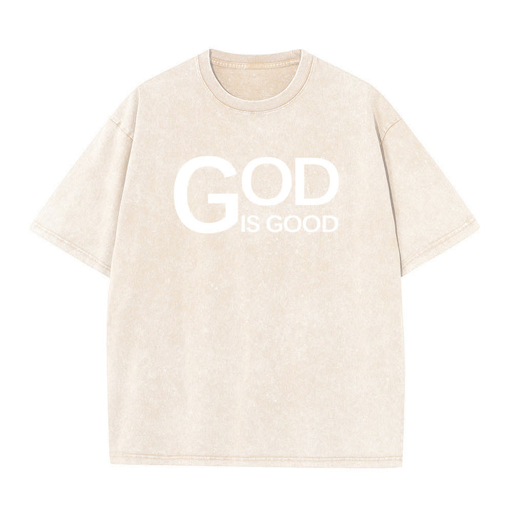 Christianartworkshop God Is Good Philippians 4:13 Cross Unisex Washed T-Shirt - image 17