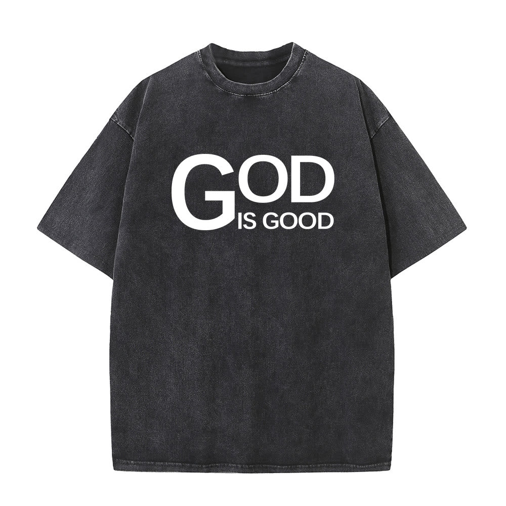 Christianartworkshop God Is Good Philippians 4:13 Cross Unisex Washed T-Shirt - image 2