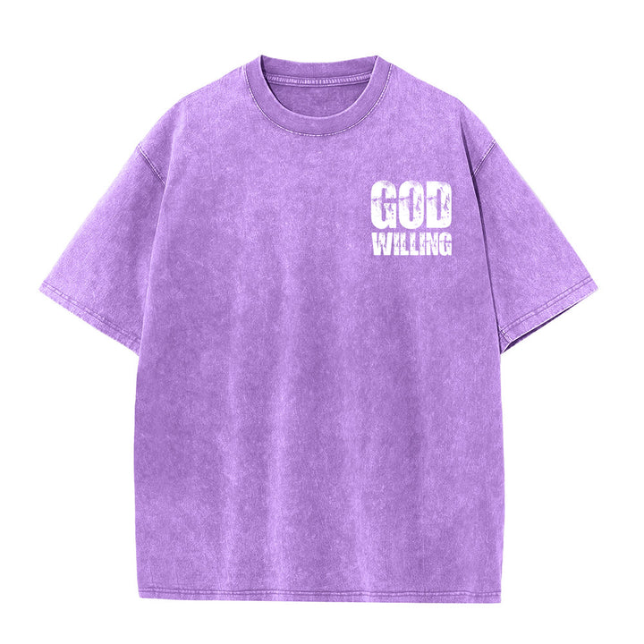 Christianartworkshop God Willing Pray Love Live Unisex Washed T-Shirt - image 23