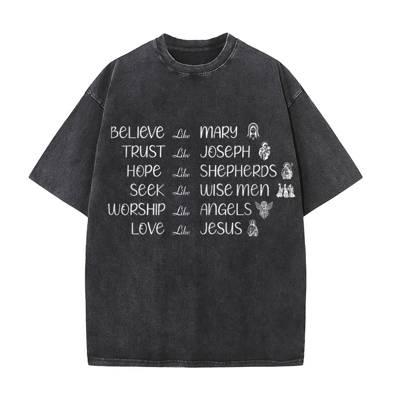 Christianartworkshop Bible Heroes Faith Statement Unisex Washed T-Shirt - Black - 5XL - image 0