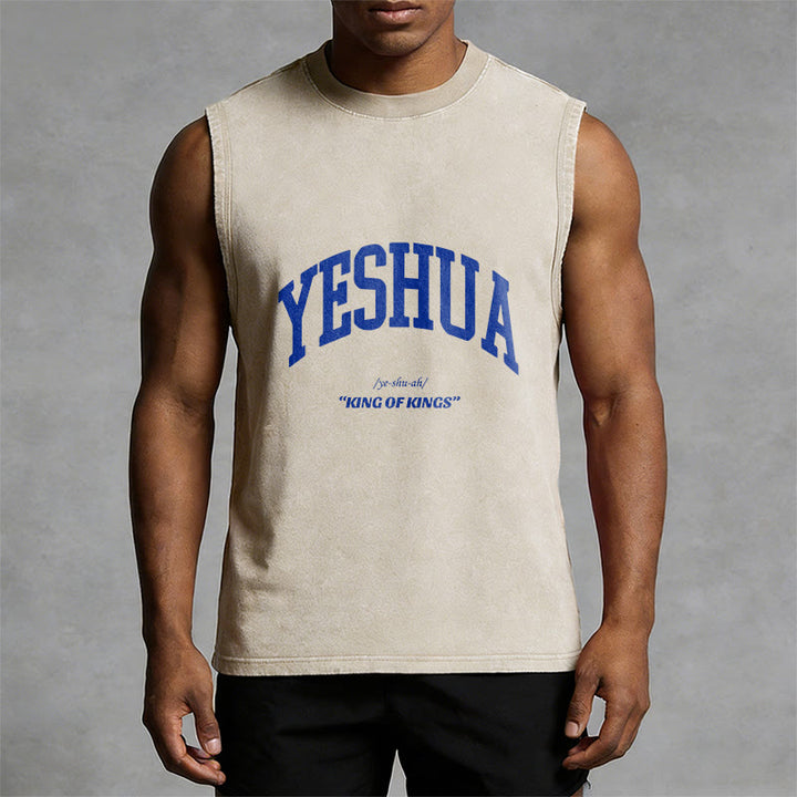 Christianartworkshop Yeshua King Of Kings Unisex Washed Tank Top - image 1