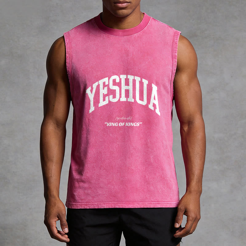 Christianartworkshop Yeshua King Of Kings Unisex Washed Tank Top - image 13