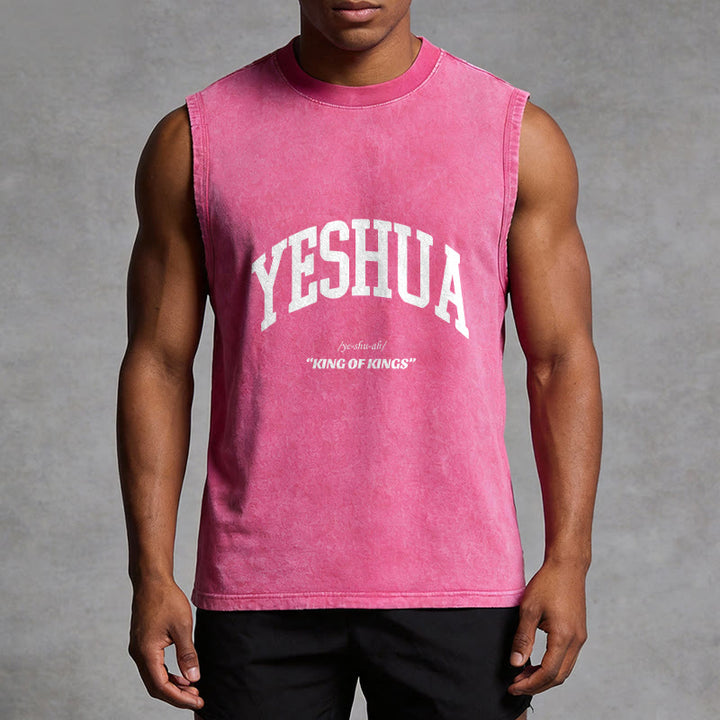 Christianartworkshop Yeshua King Of Kings Unisex Washed Tank Top - image 13
