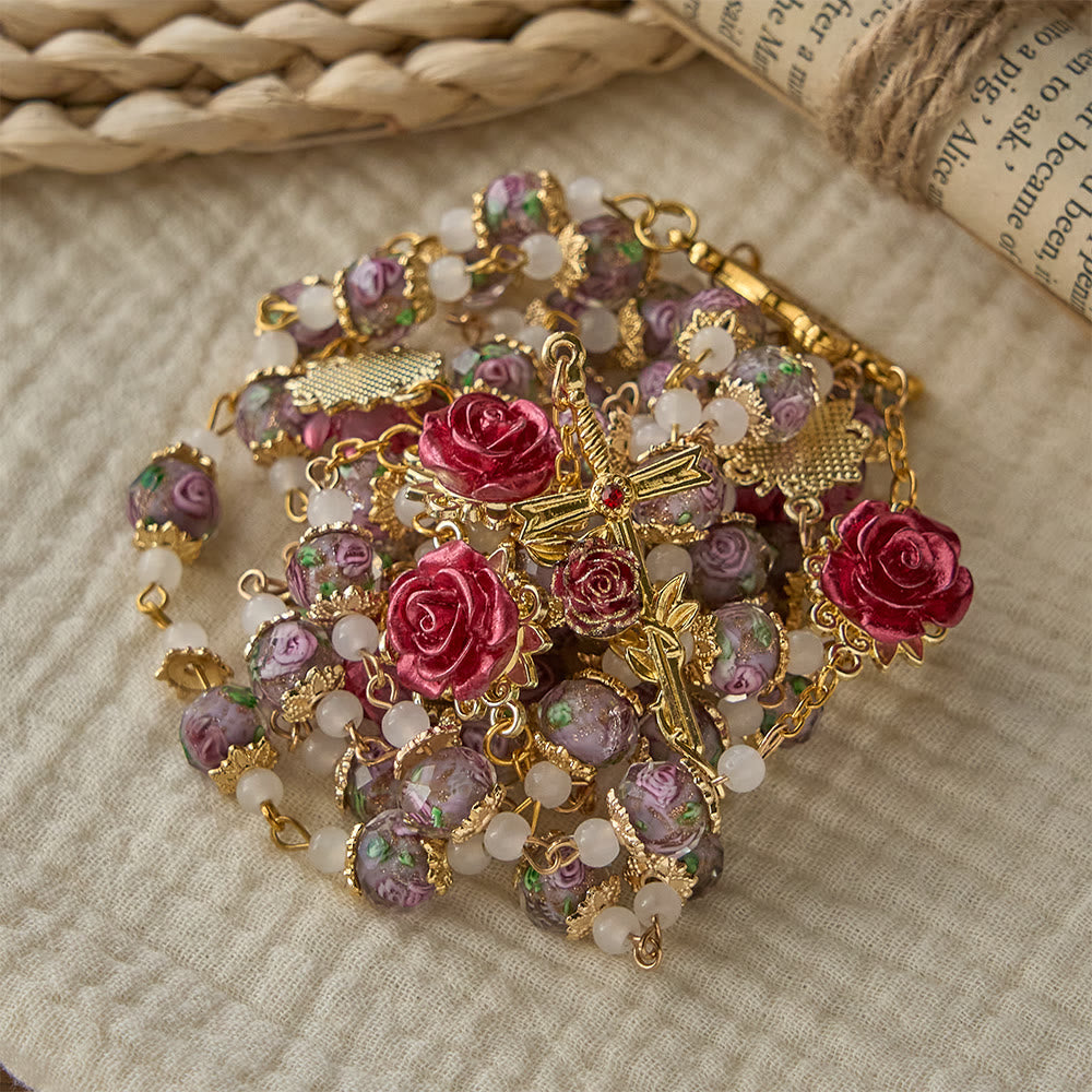 Christianartworkshop Rose Accent Devotion Rosary with Sacred Heart: Gentle Faith for Daily Prayer - image 13
