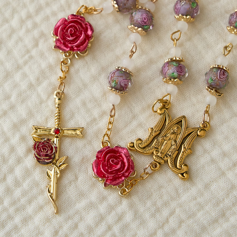 Christianartworkshop Rose Accent Devotion Rosary with Sacred Heart: Gentle Faith for Daily Prayer - image 11