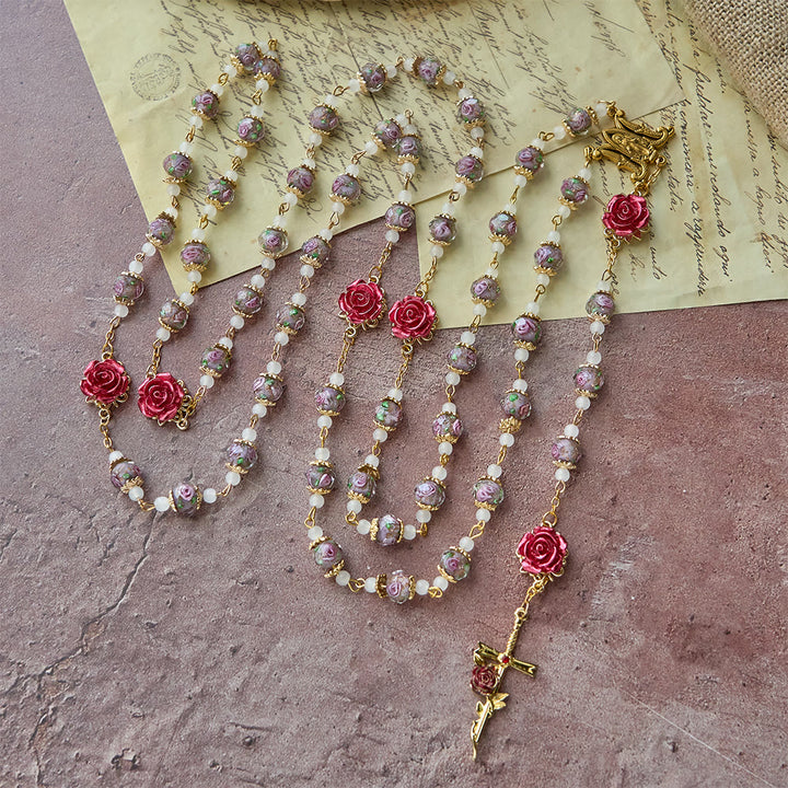 Christianartworkshop Rose Accent Devotion Rosary with Sacred Heart: Gentle Faith for Daily Prayer - image 16