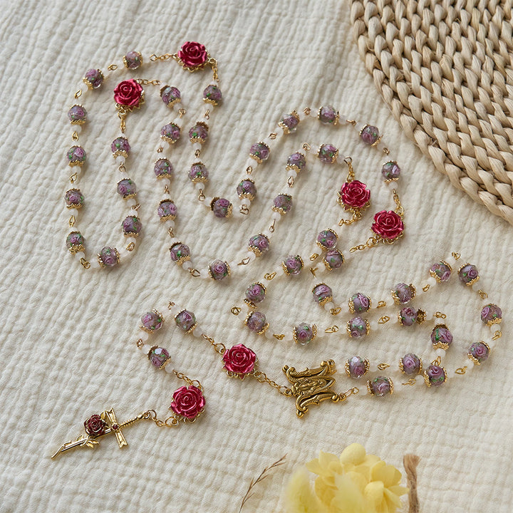 Christianartworkshop Rose Accent Devotion Rosary with Sacred Heart: Gentle Faith for Daily Prayer - image 13