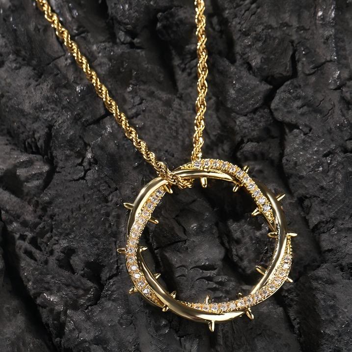 FREE Today:  Crown of Thorns Zircon Necklace: A Symbol of Christ’s Redemptive Sacrifice - Golden - image 0