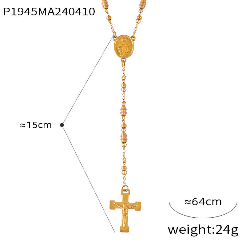 Christianartworkshop Wearable Rosary Beaded Necklace Collection: Gold-Tone Metal for Daily Spiritual Connection - A - image 2