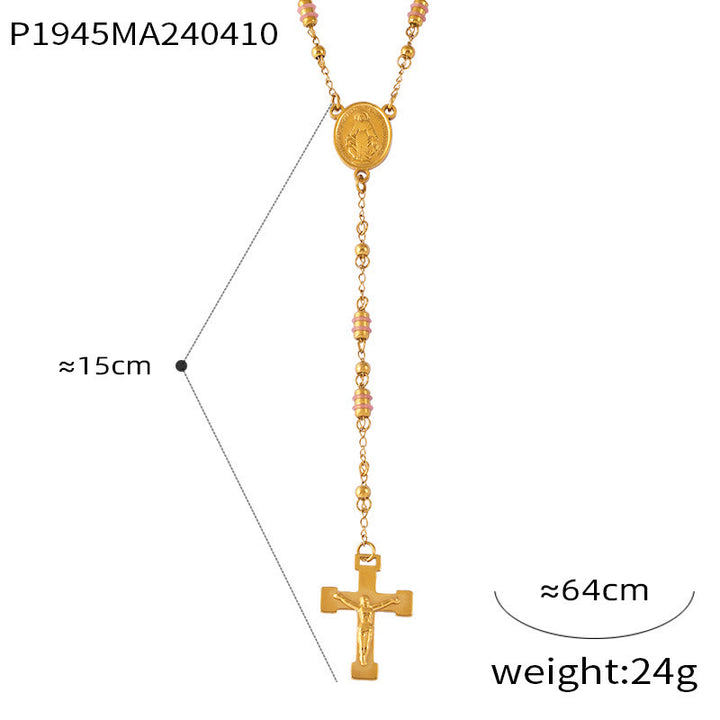 Christianartworkshop Wearable Rosary Beaded Necklace Collection: Gold-Tone Metal for Daily Spiritual Connection - A - image 2