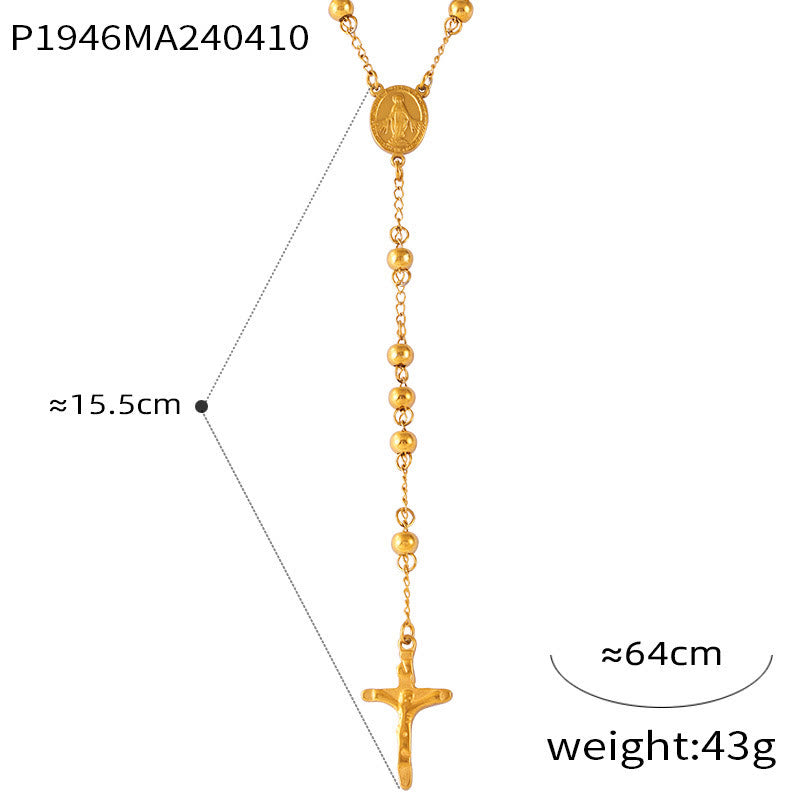 Christianartworkshop Wearable Rosary Beaded Necklace Collection: Gold-Tone Metal for Daily Spiritual Connection - B - image 3