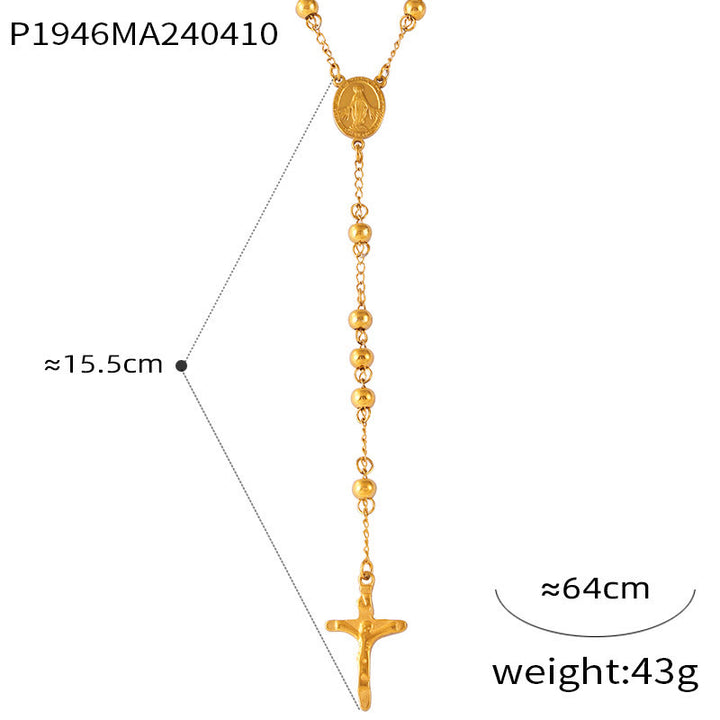 Christianartworkshop Wearable Rosary Beaded Necklace Collection: Gold-Tone Metal for Daily Spiritual Connection - B - image 3