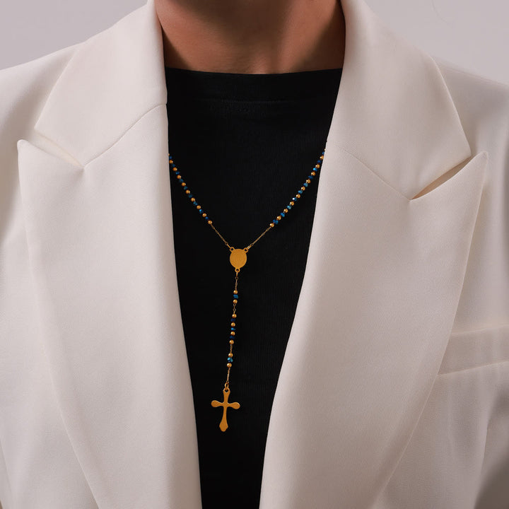 Christianartworkshop Wearable Rosary Beaded Necklace Collection: Gold-Tone Metal for Daily Spiritual Connection - image 7
