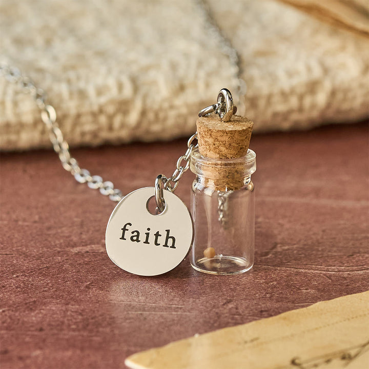 FREE Today: Mustard Seed Bottle Faith Tag Necklace: A Symbol of Small Faith & Great Power - Bottle Mustard Seed - image 0