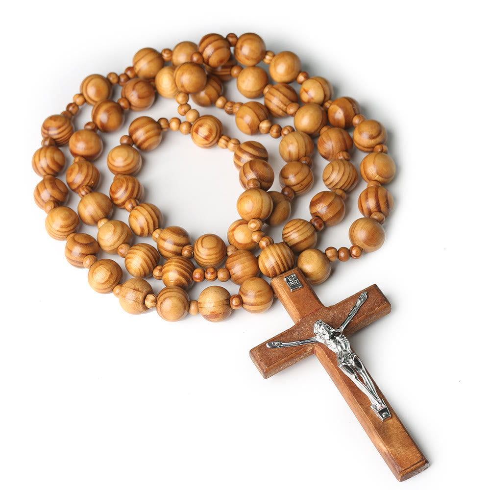 Christianartworkshop Wooden Wall Rosary with Crucifix: A Symbol of Home Prayerful Devotion - image 4