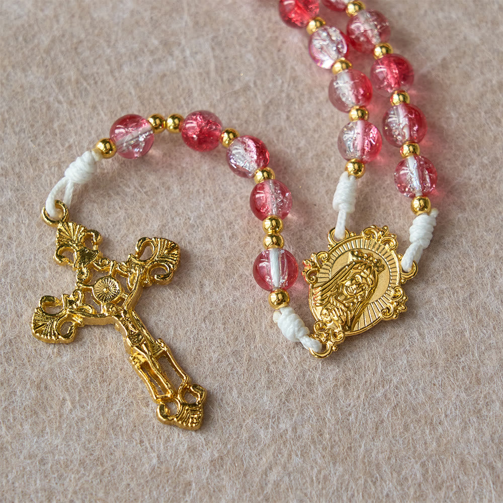Christianartworkshop Red Glass Bead Holy Spirit Dove Our Lady Rosary: Embody Sacred Love and Vibrant Devotion - image 11