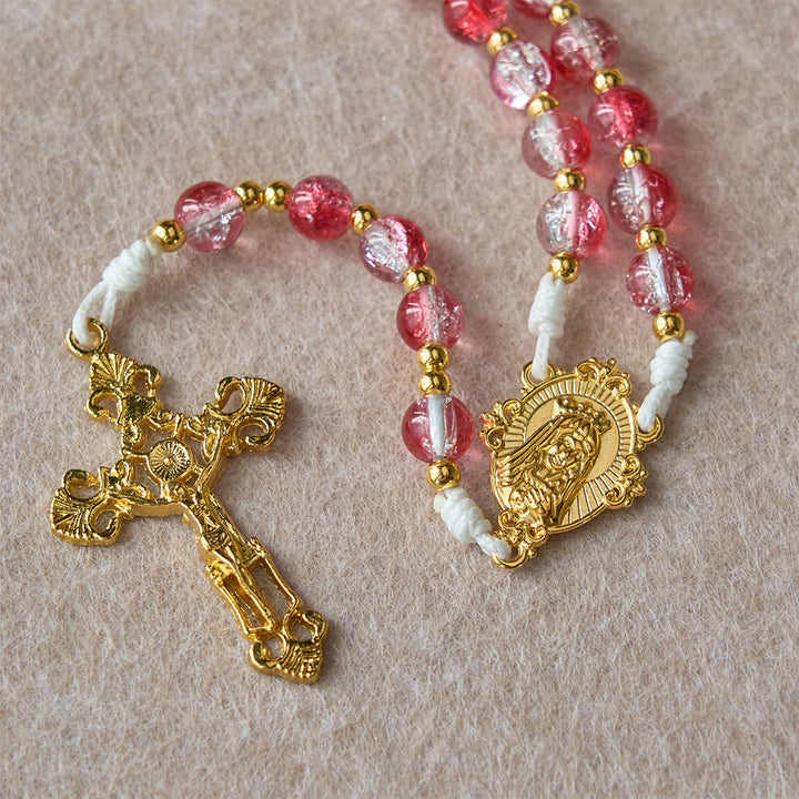 Christianartworkshop Red Glass Bead Holy Spirit Dove Our Lady Rosary: Embody Sacred Love and Vibrant Devotion - image 11