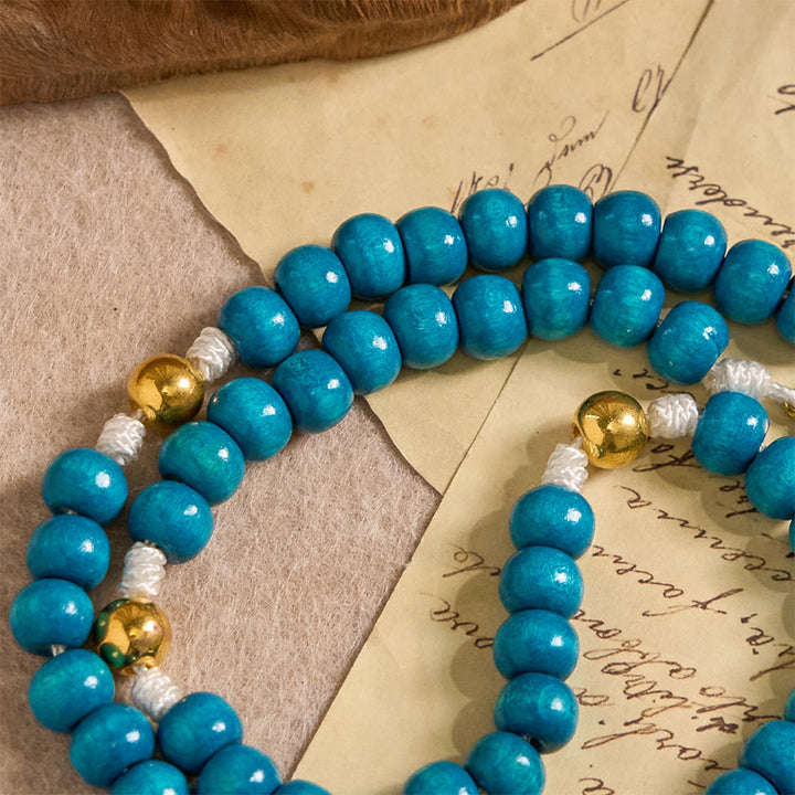 Christianartworkshop Blue Wooden Bead Rosary with Our Lady Medallion: A Symbol of Grace and Divine Faith - image 6
