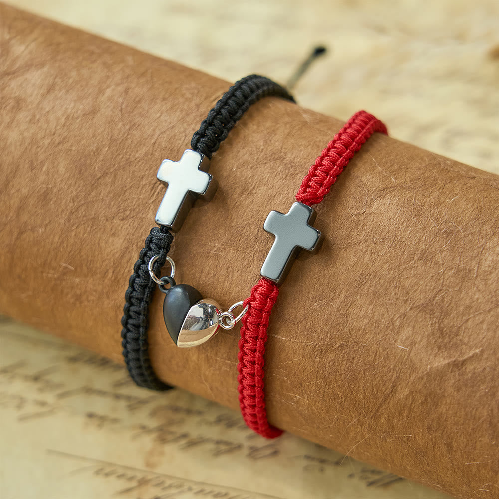 Christianartworkshop Magnetic Heart Cross Bracelet Set: A Symbol of Sacred Union and Enduring Love - image 1