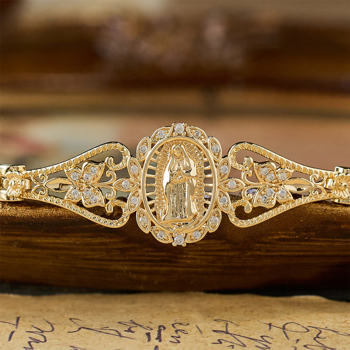 Christianartworkshop Golden Filigree Our Lady Bracelet Collection: A Symbol of Maternal Grace and Protection - image 1