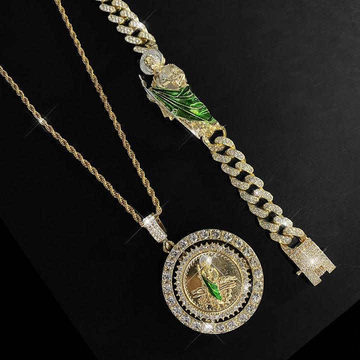 Christianartworkshop Rotating St. Jude Crystal Halo Necklace: A Symbol of Sacred Grace and Protection - Set of 2 - image 11