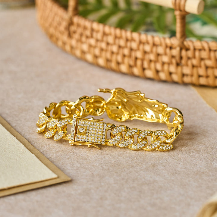 Christianartworkshop St. Jude with Green Robe Zircon Curb Bracelet: A Symbol of Sacred Grace and Protection - image 4