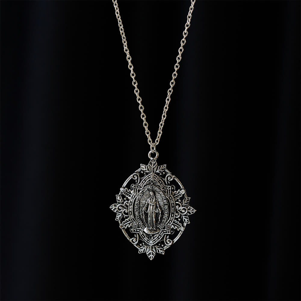 Christianartworkshop Filigree Our Lady Medallion Necklace: A Symbol of Maternal Grace and Protection - image 5