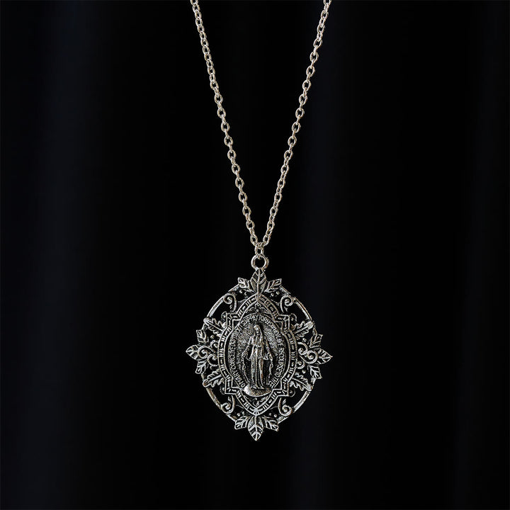 Christianartworkshop Filigree Our Lady Medallion Necklace: A Symbol of Maternal Grace and Protection - image 5