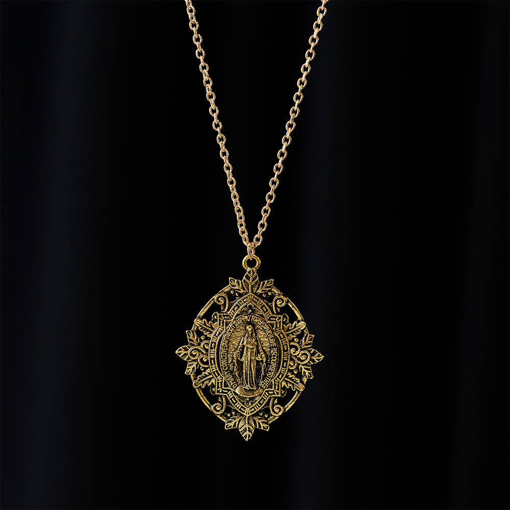 Christianartworkshop Filigree Our Lady Medallion Necklace: A Symbol of Maternal Grace and Protection - image 2