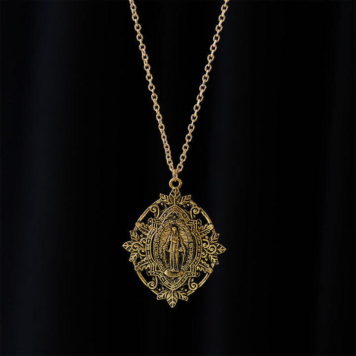 Christianartworkshop Filigree Our Lady Medallion Necklace: A Symbol of Maternal Grace and Protection - image 2