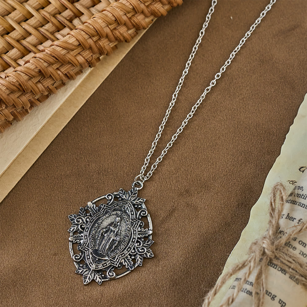 Christianartworkshop Filigree Our Lady Medallion Necklace: A Symbol of Maternal Grace and Protection - image 6