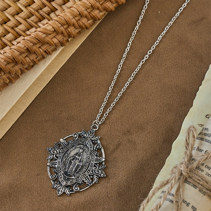 Christianartworkshop Filigree Our Lady Medallion Necklace: A Symbol of Maternal Grace and Protection - image 6