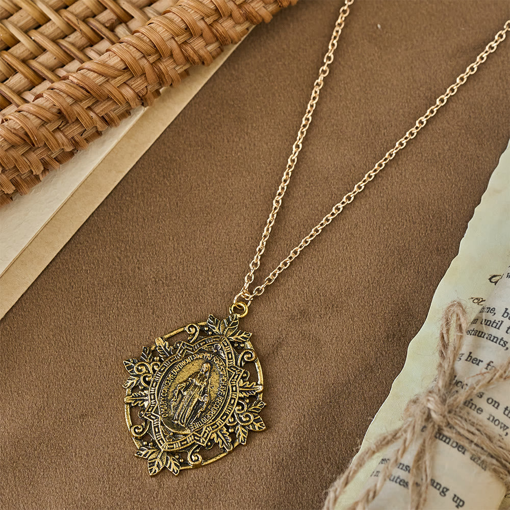 Christianartworkshop Filigree Our Lady Medallion Necklace: A Symbol of Maternal Grace and Protection - image 3