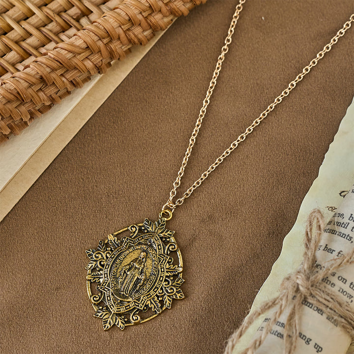 Christianartworkshop Filigree Our Lady Medallion Necklace: A Symbol of Maternal Grace and Protection - image 3