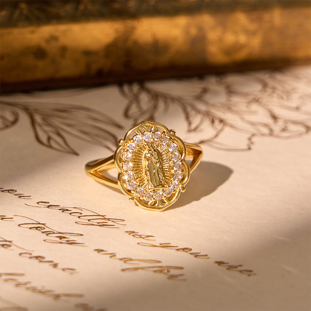 FREE Today: Ornate Golden Filigree Our Lady Ring: Merging Elegance with Spiritual Grace - image 3