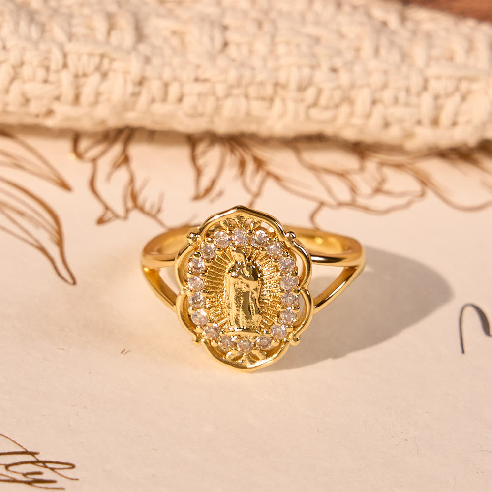 FREE Today: Ornate Golden Filigree Our Lady Ring: Merging Elegance with Spiritual Grace - image 1