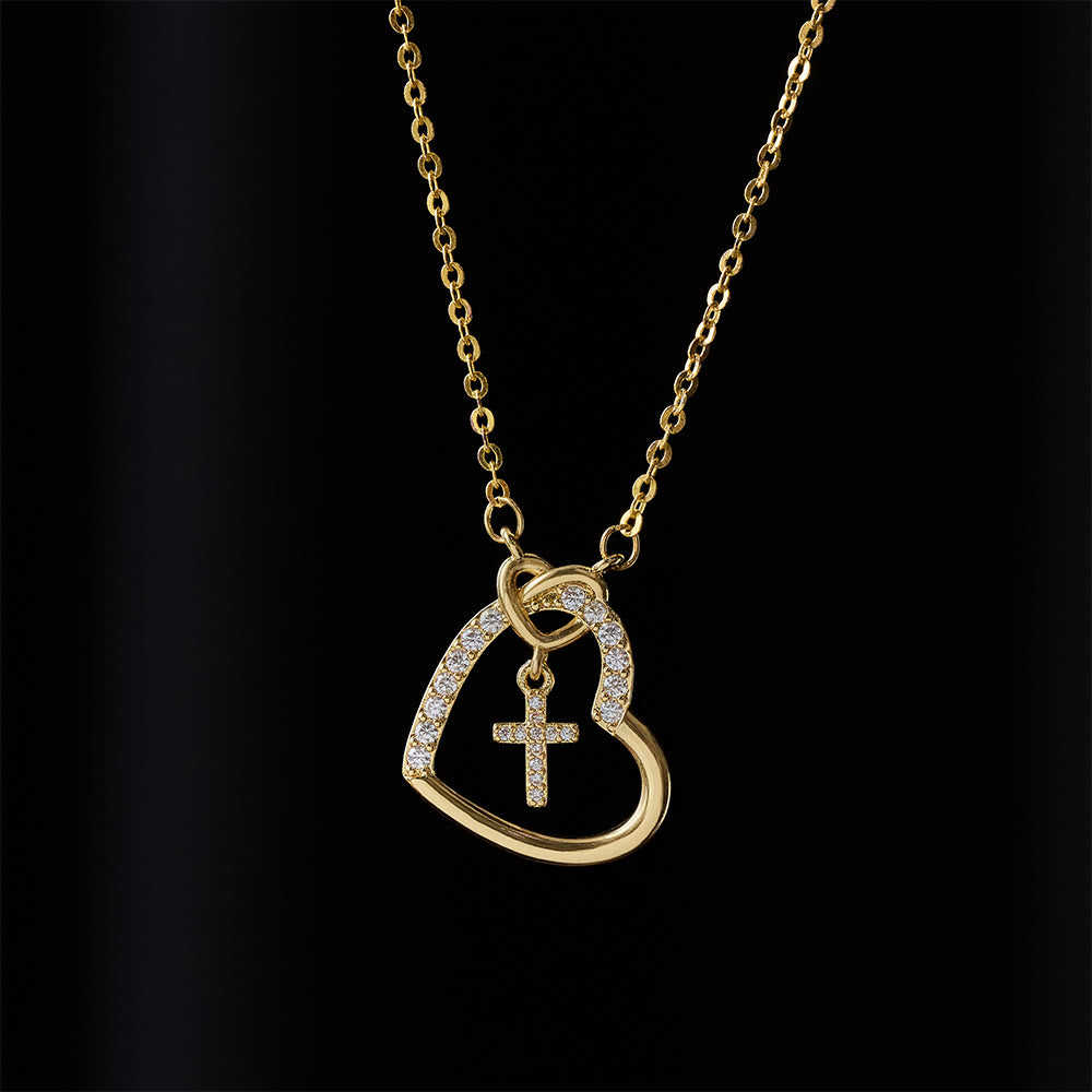 FREE Today: Intertwined Heart Cross Necklace with Card: Embody His Easter Joy & Grace - image 3