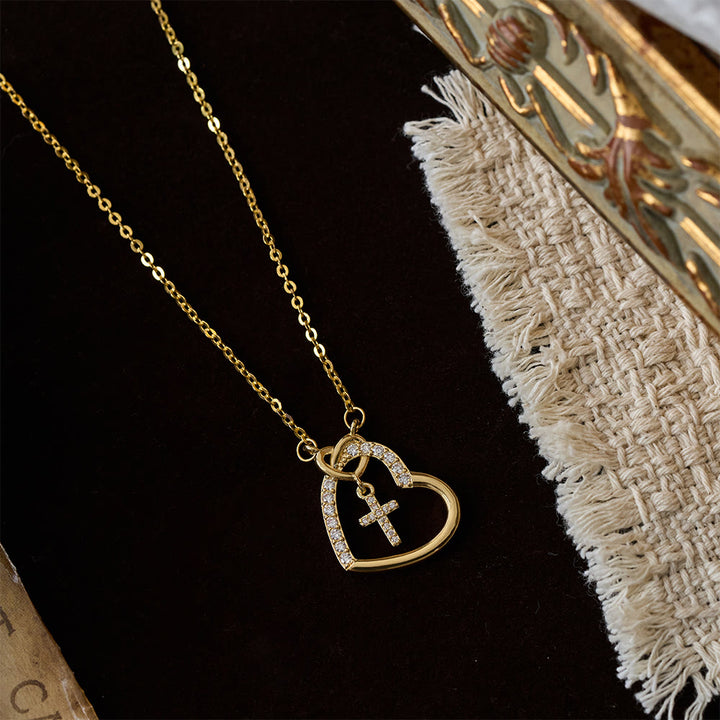 FREE Today: Intertwined Heart Cross Necklace with Card: Embody His Easter Joy & Grace - image 2